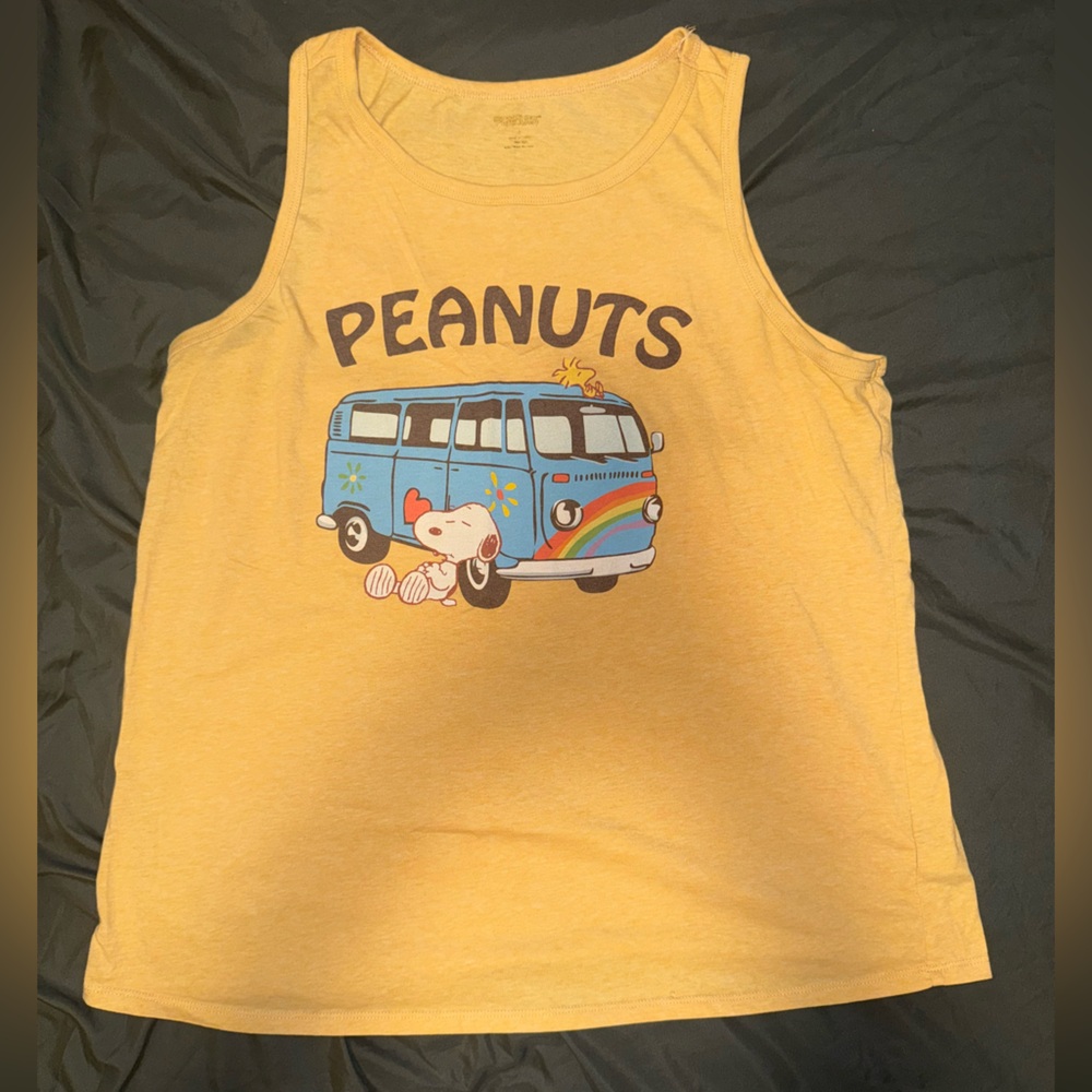 Snoopy Peanuts Yellow Tank Top Size 2
